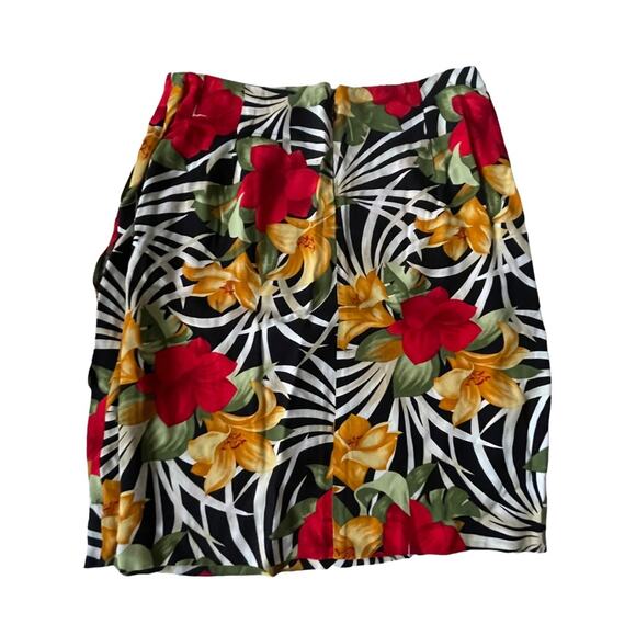 Vintage 1980s JH Collectibles 2 Piece Set Blouse and Skirt Hawaiian Floral 12/14 - Picture 9 of 12